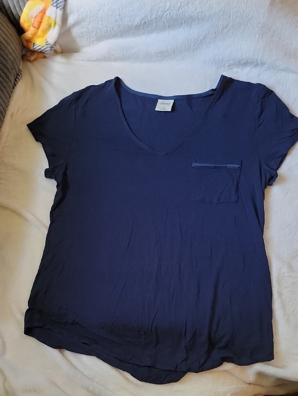 Soma Navy V-Neck Short Sleeve Pocket Tee